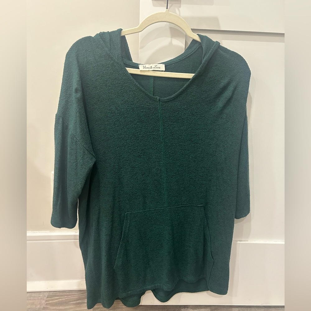 Emerald Green Hooded Sweater.